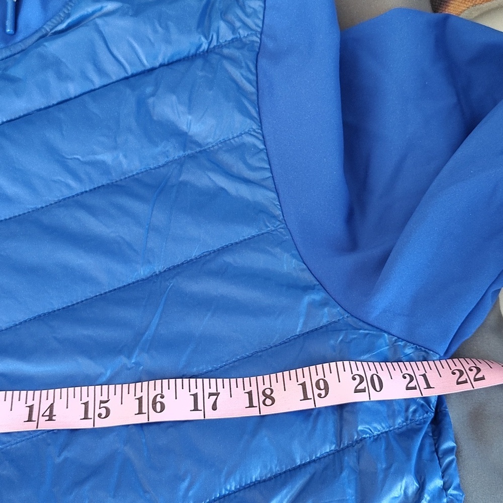 Lou & Grey Chevron Hooded Puffer Jacket Cobalt Blue M - Picture 12 of 13